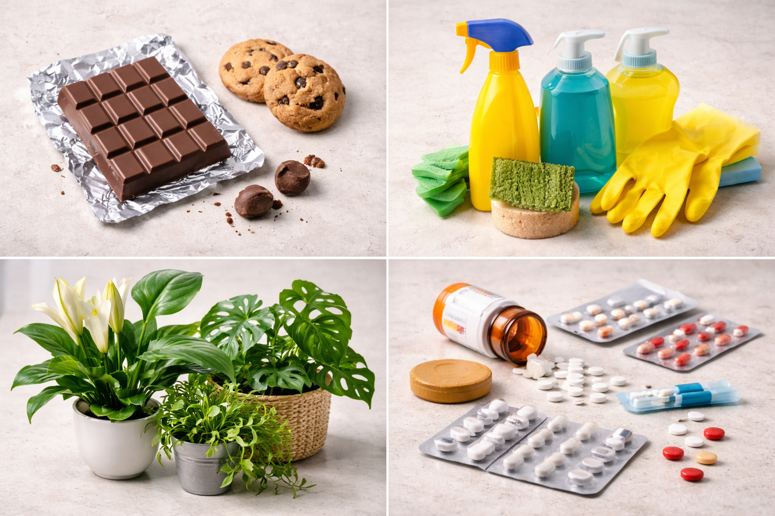 Infographic showing common pet toxins