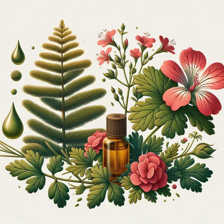 ESSENTIAL OILS OF  CEDRUS ATLANTICA (CEDARWOOD) AND  PELARGONIUM GRAVEOLENS (GERANIUM)