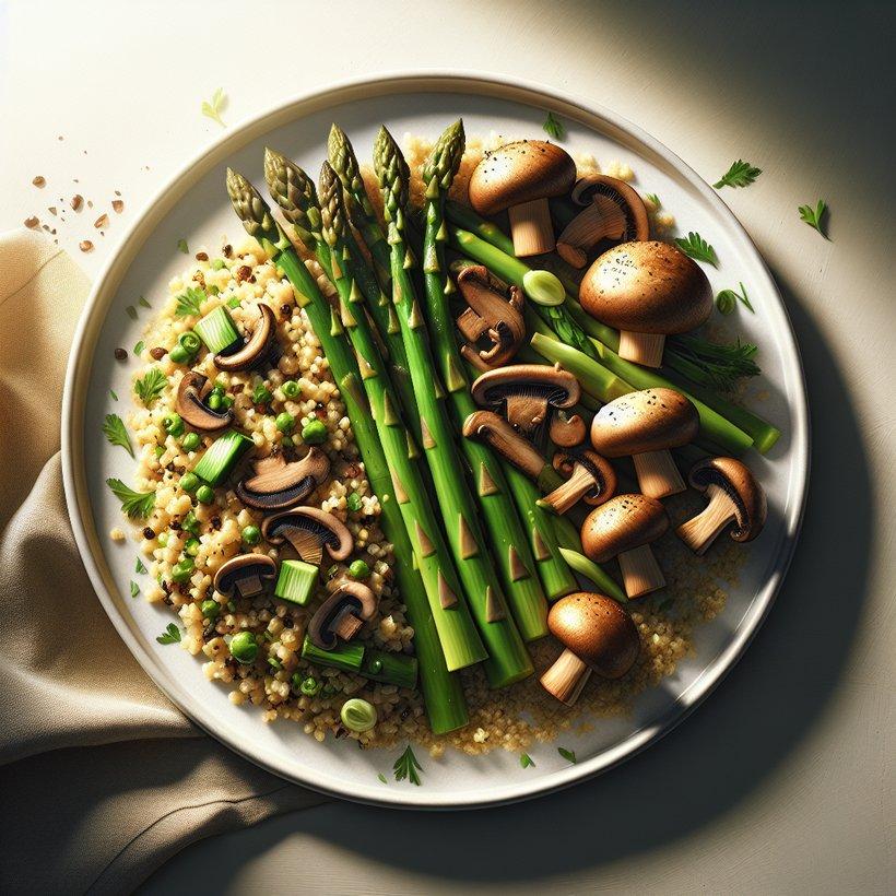 ASPARAGUS AND MUSHROOM BULGUR RISOTTO