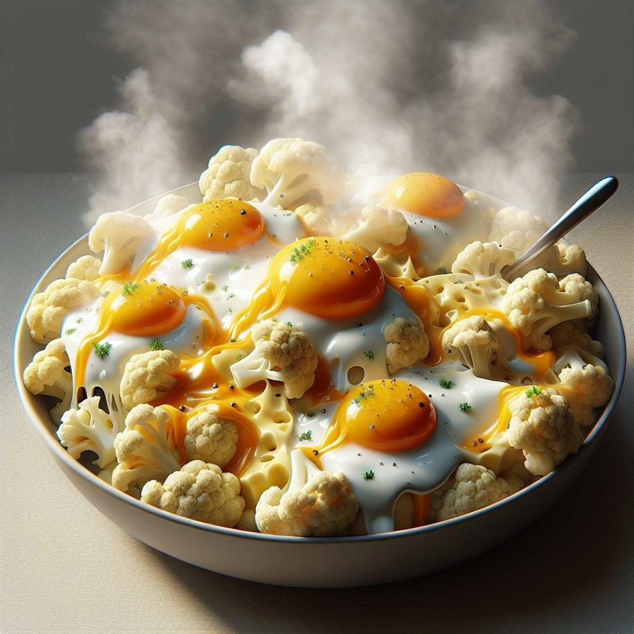 CAULIFLOWER AND EGGS WITH CHEESE