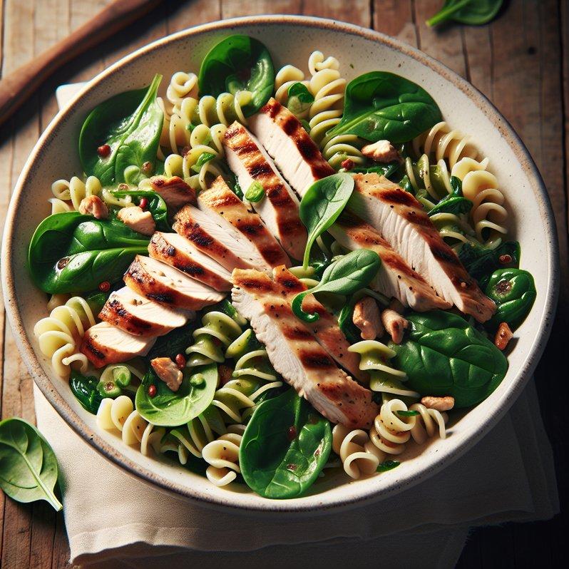 CHICKEN AND SPINACH PASTA SALAD