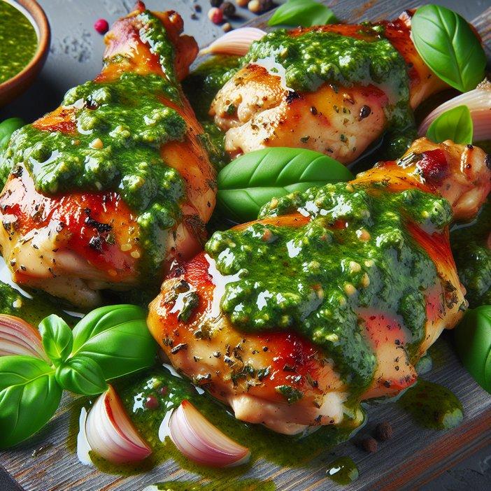 CHICKEN THIGHS WITH PESTO
