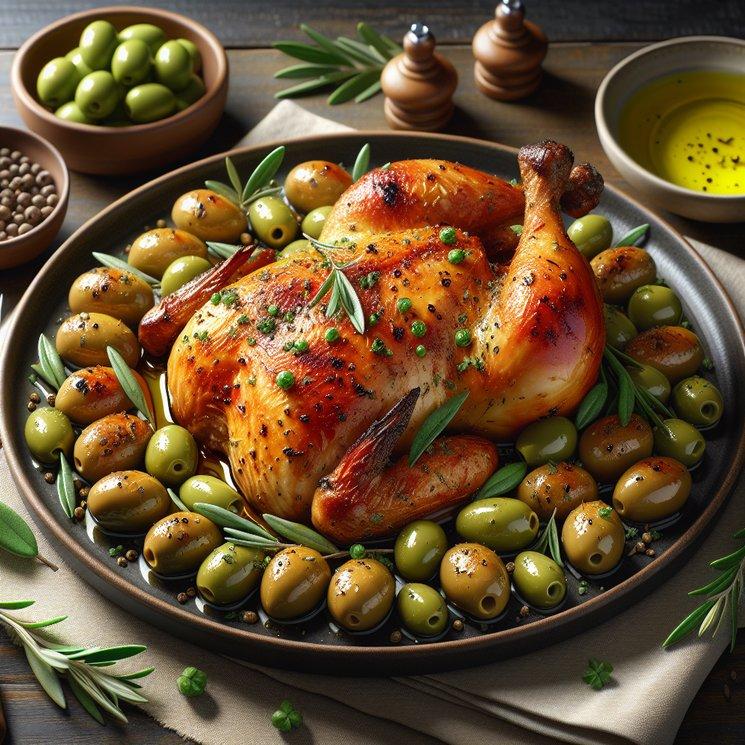 CHICKEN WITH GREEN OLIVES