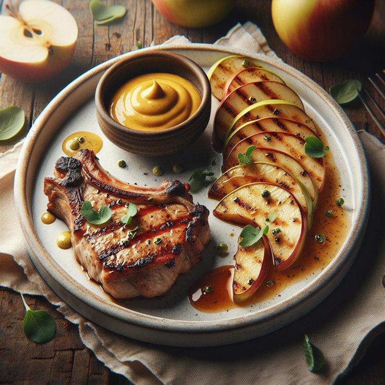 PORK CHOPS WITH APPLE AND MUSTARD