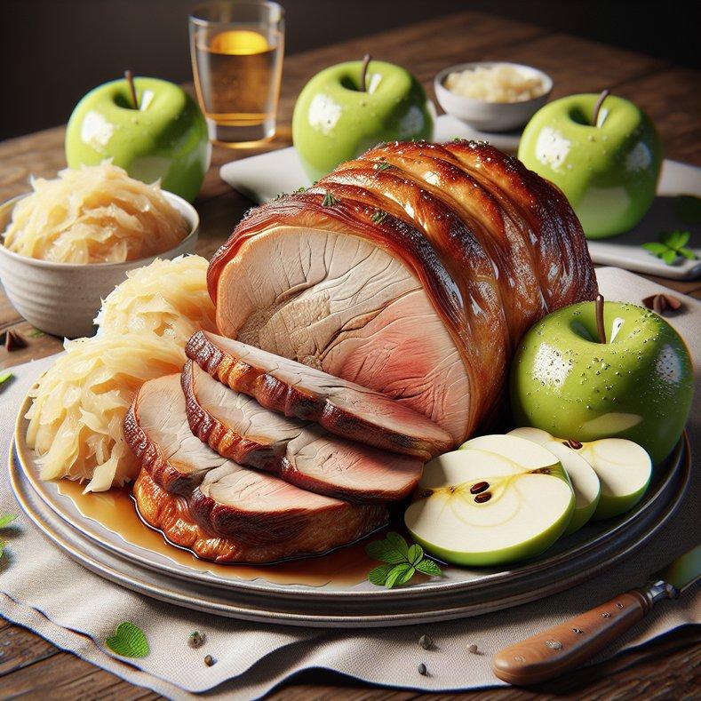 PORK ROAST WITH APPLES AND SAUERKRAUT