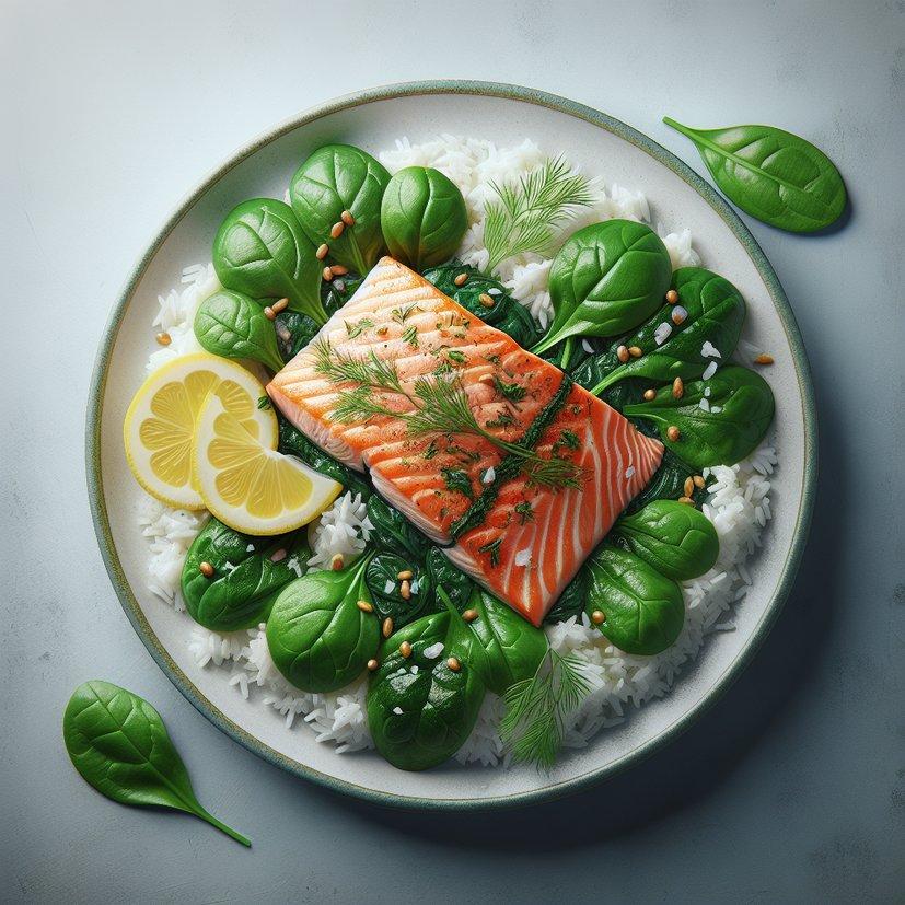 SALMON AND SPINACH RICE