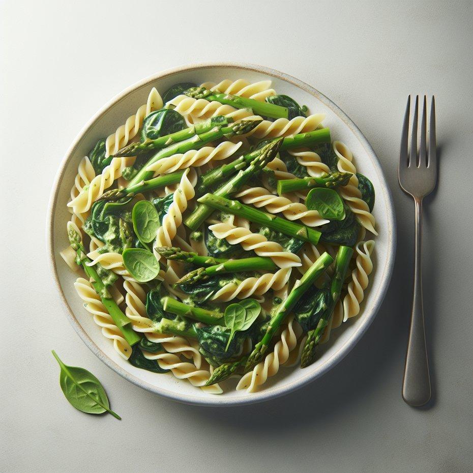SPINACH AND ASPARAGUS PASTA