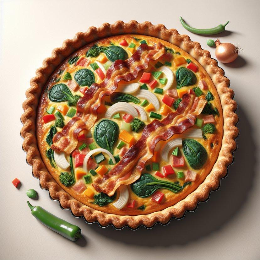 VEGETABLE AND BACON QUICHE